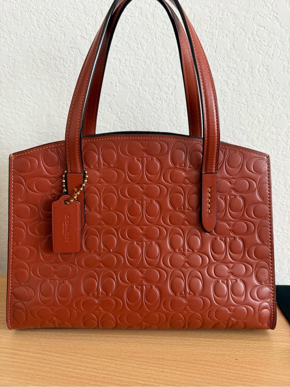Coach Charlie 28 Tote in Saddle Brown